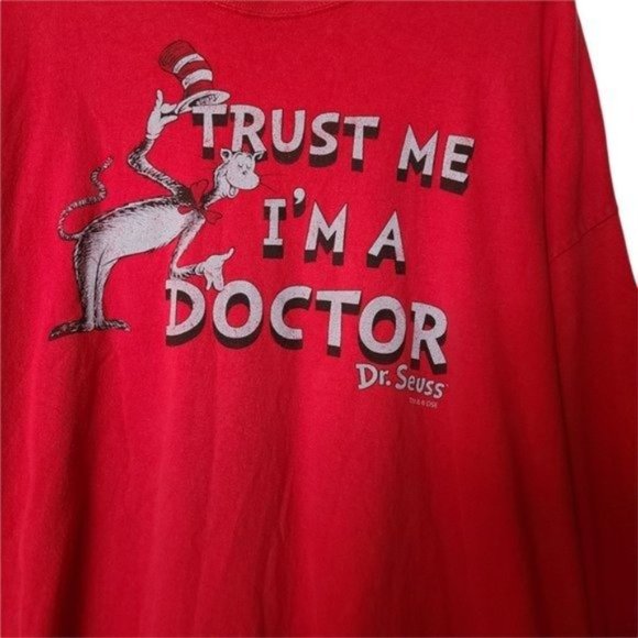 Dr. Seuss by Hybrid Apparel Men's Plus size 3X Red - Picture 3 of 6